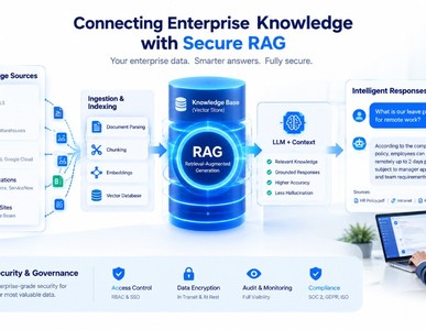 Secure RAG connecting enterprise documents, databases, and knowledge to grounded answers
